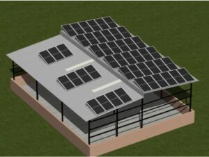 solar panels on roof
