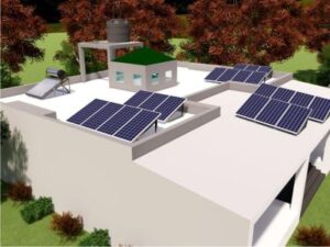 solar panels on roof